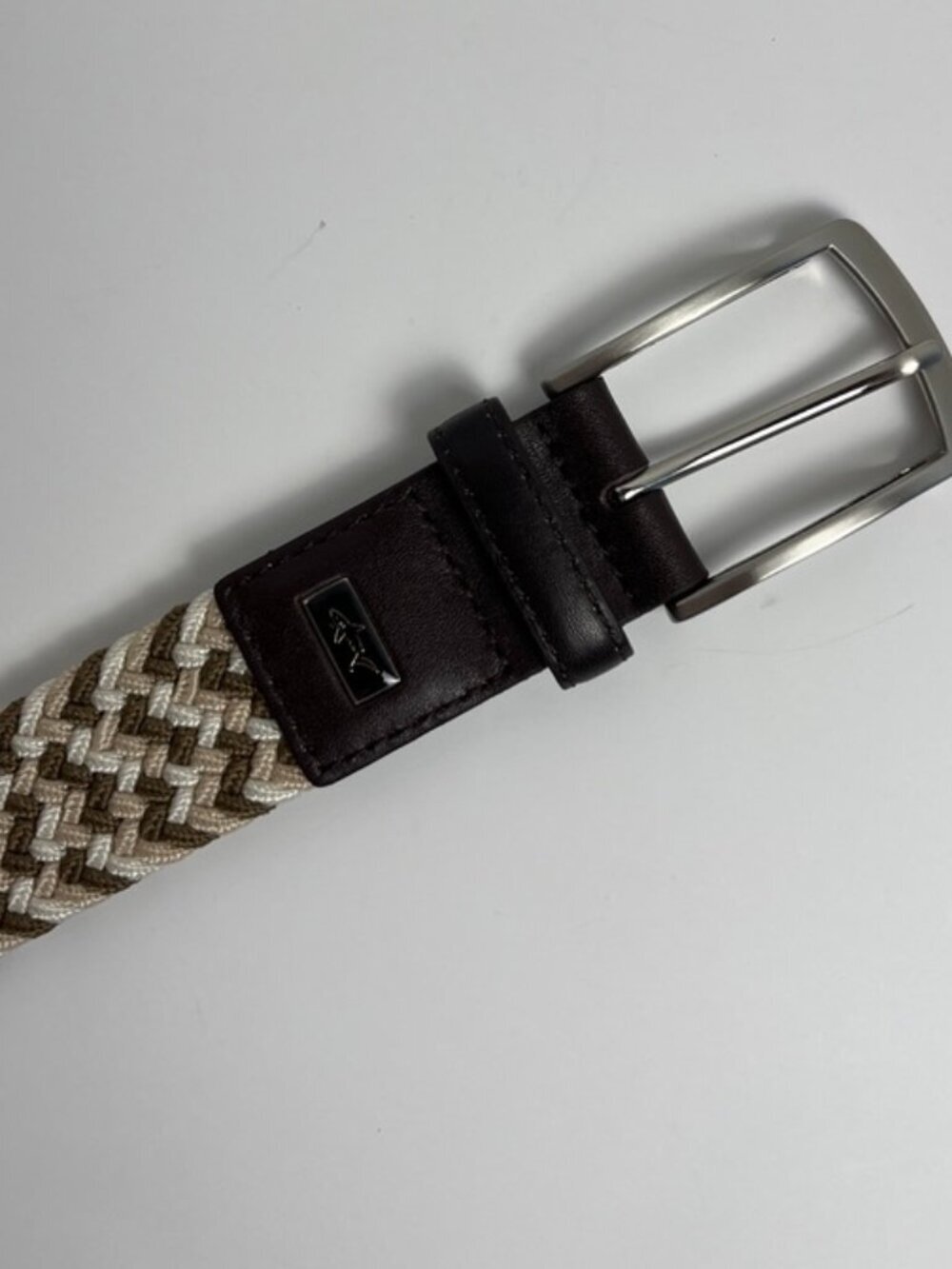 Greg Norman Performance Woven Braided Golf Belt Beige Size 40 - Picture 6 of 8